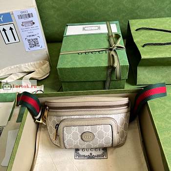 Gucci Belt Bag With Interlocking G White/Beige 682933 23cm