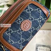 Gucci Belt Bag With Interlocking G Denim/Brown 682933 23cm - 3
