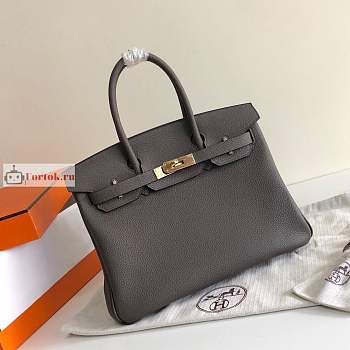 Hermes Birkin In Togo Leather Dark Grey 30cm