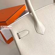 Hermes Birkin In Togo Leather White 30cm - 3