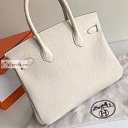 Hermes Birkin In Togo Leather White 30cm - 2