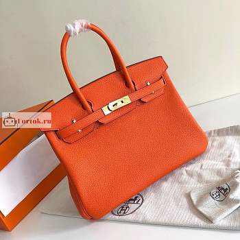 Hermes Birkin In Togo Leather Orange 30cm