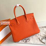 Hermes Birkin In Togo Leather Orange 30cm - 5