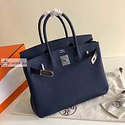 Hermes Birkin In Togo Leather Dark Blue 30cm - 4