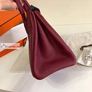 Hermes Birkin In Togo Leather Burgundy 30cm - 6