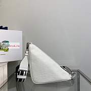 Prada Triangle Bag In Saffiano Leather White 2VH155 28x18x11cm - 5