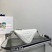 Prada Triangle Bag In Saffiano Leather White 2VH155 28x18x11cm - 6