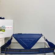 Prada Triangle Bag In Saffiano Leather Blue 2VH155 28x18x11cm - 1