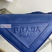 Prada Triangle Bag In Saffiano Leather Blue 2VH155 28x18x11cm - 4