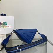 Prada Triangle Bag In Saffiano Leather Blue 2VH155 28x18x11cm - 5