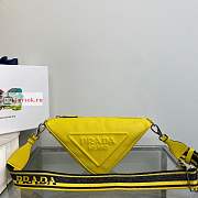 Prada Triangle Bag In Saffiano Leather Yellow 2VH155 28x18x11cm - 1