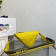 Prada Triangle Bag In Saffiano Leather Yellow 2VH155 28x18x11cm - 2
