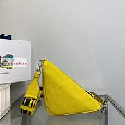 Prada Triangle Bag In Saffiano Leather Yellow 2VH155 28x18x11cm - 3