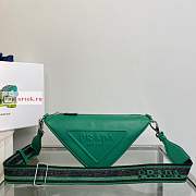 Prada Triangle Bag In Saffiano Leather Green 2VH155 28x18x11cm - 1