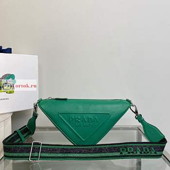 Prada Triangle Bag In Saffiano Leather Green 2VH155 28x18x11cm