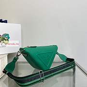 Prada Triangle Bag In Saffiano Leather Green 2VH155 28x18x11cm - 2