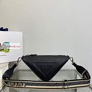 Prada Triangle Bag In Saffiano Leather Black 2VH155 28x18x11cm - 1