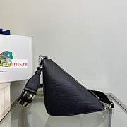 Prada Triangle Bag In Saffiano Leather Black 2VH155 28x18x11cm - 4
