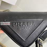 Prada Triangle Bag In Saffiano Leather Black 2VH155 28x18x11cm - 2