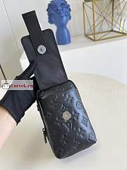 Louis Vuitton Double Phone Pouch Shadow Leather Black M81323 11x18x8cm - 3