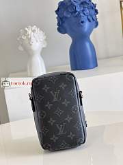 Louis Vuitton Double Phone Pouch Reverse Canvas Black M81321 11x18x8cm - 4