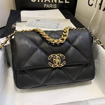 Chanel 19 Handbag Soft Goatskin Medium Black AS1160 26cm