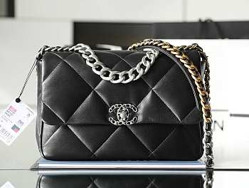 Chanel 19 Handbag Soft Goatskin Large Black AS1160 30cm