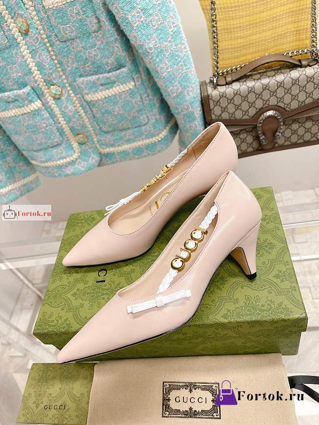 Gucci Pump With Logo Light Pale Pink 674773  - 1
