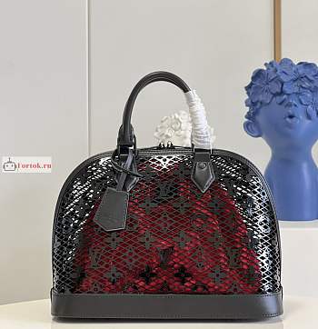 Louis Vuitton Alma PM Monogram Lace Black/Red M20355 32x25x16cm