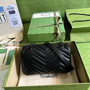 Gucci Mini GG Marmont Matelasse Bag All Black 446744 22x13x6cm - 3