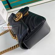 Gucci Mini GG Marmont Matelasse Bag Black 446744 22x13x6cm - 6