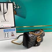 Gucci Mini GG Marmont Matelasse Bag Black 446744 22x13x6cm - 5