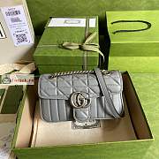 Gucci Mini GG Marmont Matelasse Bag Gray 446744 22x13x6cm - 1