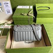 Gucci Mini GG Marmont Matelasse Bag Gray 446744 22x13x6cm - 3