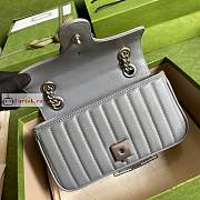 Gucci Mini GG Marmont Matelasse Bag Gray 446744 22x13x6cm - 4