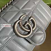 Gucci Mini GG Marmont Matelasse Bag Gray 446744 22x13x6cm - 2