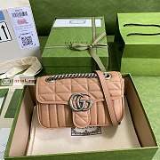 Gucci Mini GG Marmont Matelasse Bag Rose Beige 446744 22x13x6cm - 1