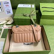 Gucci Mini GG Marmont Matelasse Bag Rose Beige 446744 22x13x6cm - 2