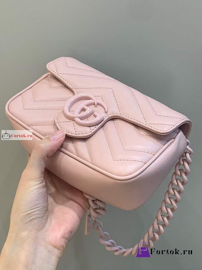 Gucci GG Marmont Belt Bag Powder Pink 699757 16.5x10x5cm - 1