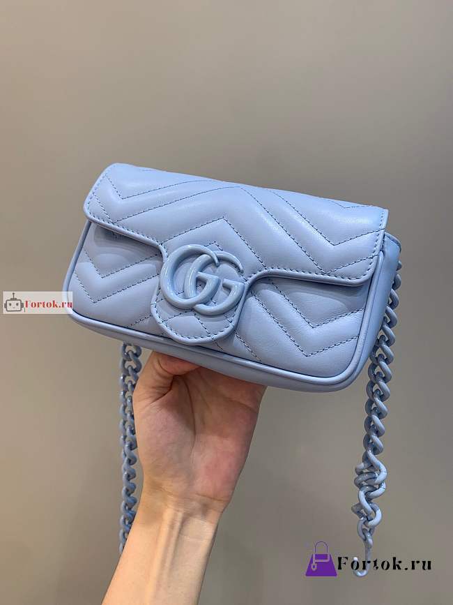 Gucci GG Marmont Belt Bag Blue 699757 16.5x10x5cm - 1