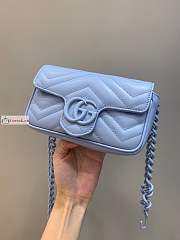 Gucci GG Marmont Belt Bag Blue 699757 16.5x10x5cm - 1