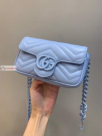 Gucci GG Marmont Belt Bag Blue 699757 16.5x10x5cm