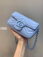 Gucci GG Marmont Belt Bag Blue 699757 16.5x10x5cm - 5