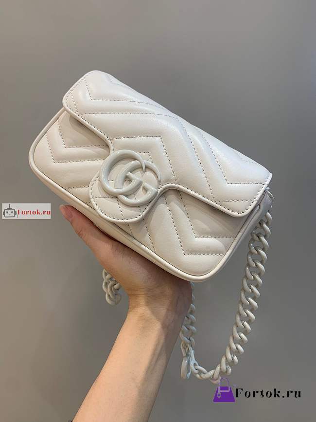 Gucci GG Marmont Belt Bag White 699757 16.5x10x5cm - 1