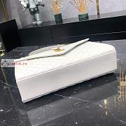 Ysl Large Envelope In Grained Leather White 600166 31x22x7.5cm - 6