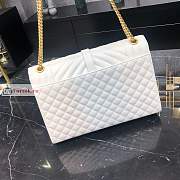 Ysl Large Envelope In Grained Leather White 600166 31x22x7.5cm - 3