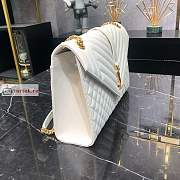 Ysl Large Envelope In Grained Leather White 600166 31x22x7.5cm - 4