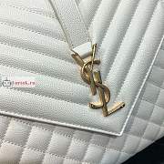 Ysl Large Envelope In Grained Leather White 600166 31x22x7.5cm - 2