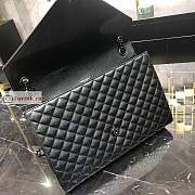 Ysl Large Envelope In Grained Leather All Black 600166 31x22x7.5cm - 2