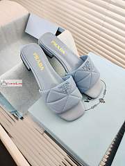 Prada Nappa Leather Sabots Light Blue 1XX583 10mm - 3